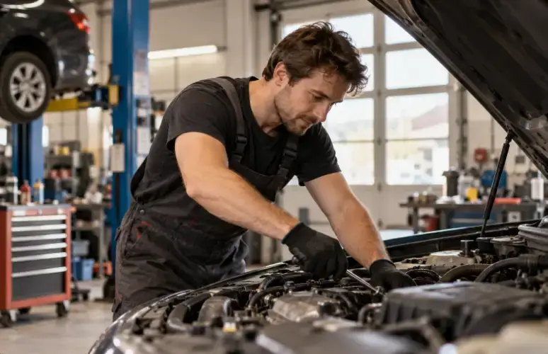 Mechanik pracující ve vlastním autoservisu
